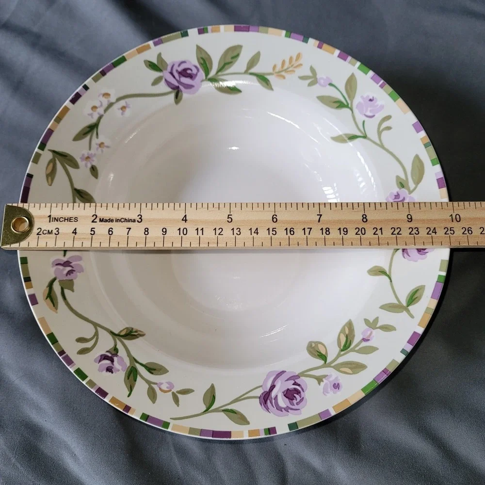 Laura Ashley Grape Fields‎ Bramble Rimmed Soup Bowl Blue Green Purple